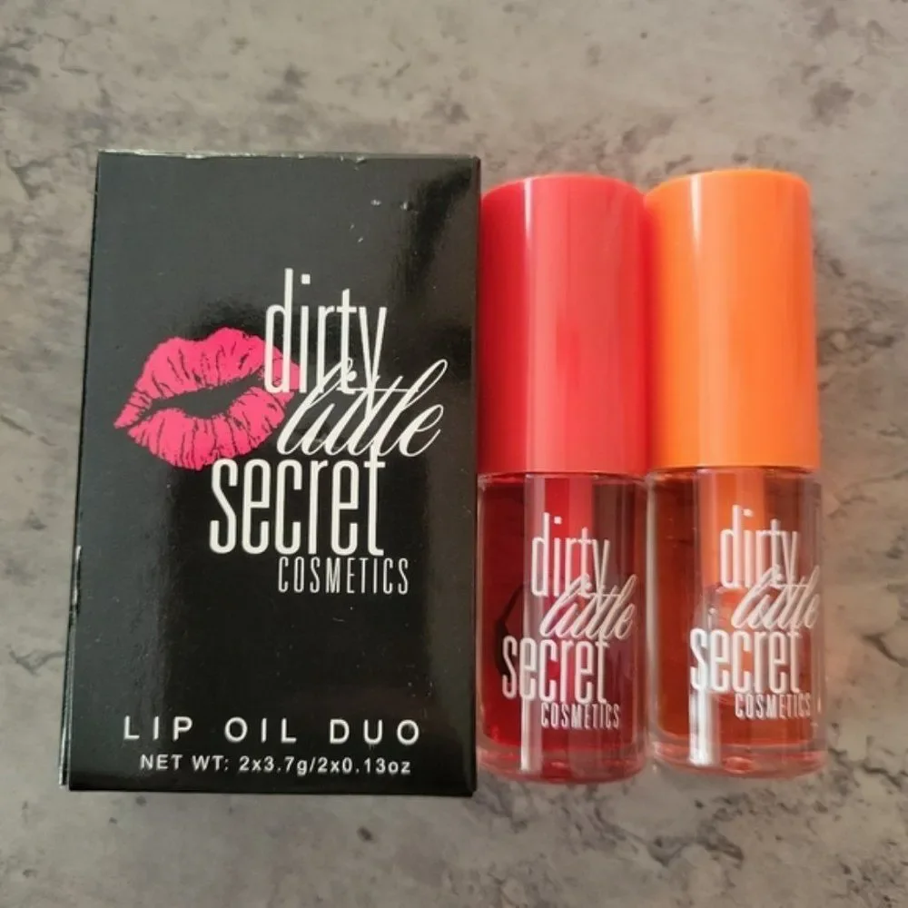 NIB Dirty Little Secret Lip Oil Duo | Cherry & Orange